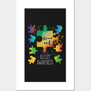 Born to Stand Out Autism Puzzle Posters and Art